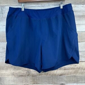 Lands End Womens Plus Size 20W Navy Blue Quick Dry Swim Shorts Pocket